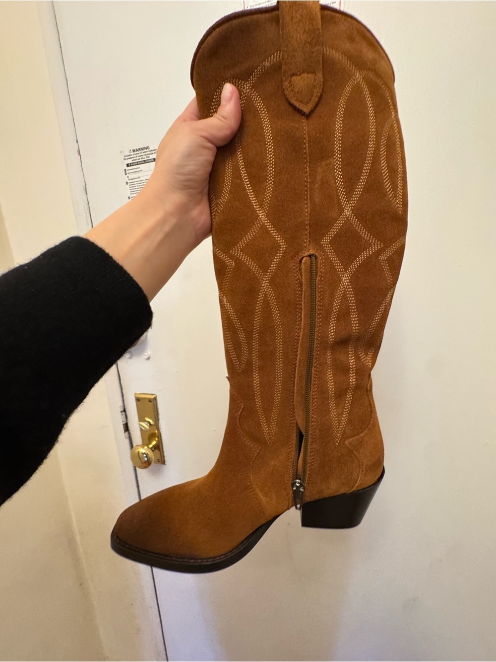 Dolce Vita Klancy Cognac Suede Western Boots - Picture 4 of 7
